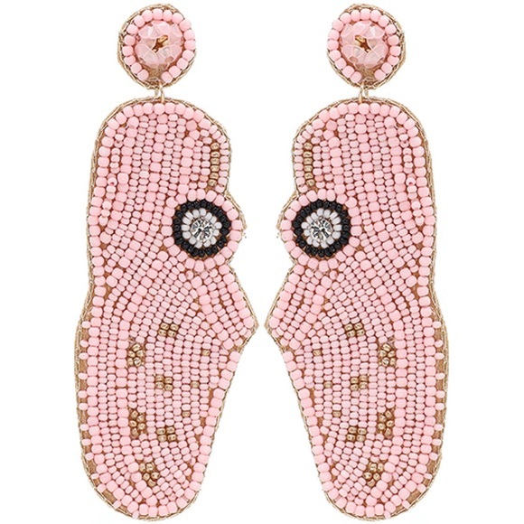 Lana Bean Jewels Jewelry - Pink seed beaded clog shoe earrings